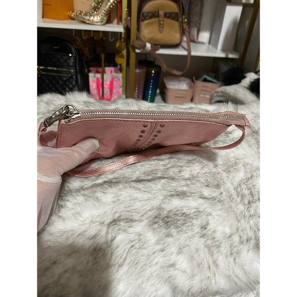 Michael Kors Metallic Pink Leather Rhinestone Studded Mini Shoulder Bag Purse - Picture 5 of 6